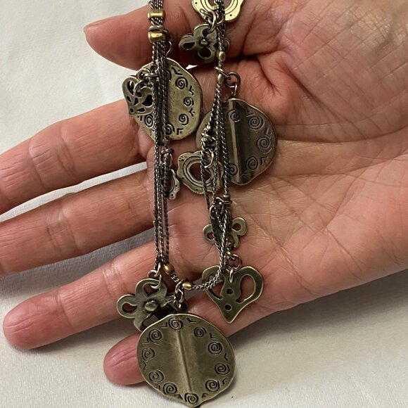 Fashion Costume Metal Charms Necklace Boho Chic Urban Industrial - Picture 6 of 8